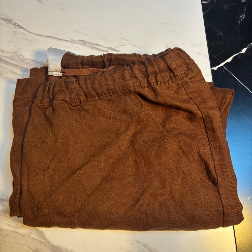 Quince 100% European Linen Pants Chocolate Brown - Picture 4 of 8
